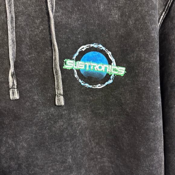 Subtronics Cyclops Rocks IV Charcoal Distressed Hoodie Size Small EDM - Picture 4 of 4